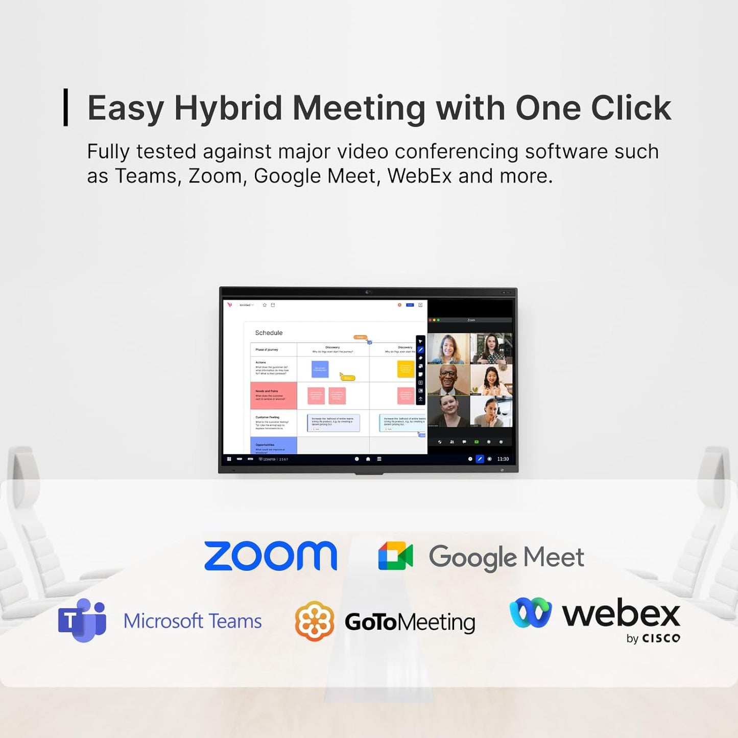 NearHub Interactive Smart Board, 65 Inch, 4K UHD Touch Screen, Built in 4K Camera & 24-mic Array, All-in-One Whiteboard for Classroom and Business with Android OS and Open App Ecosystem (Board+Stand)