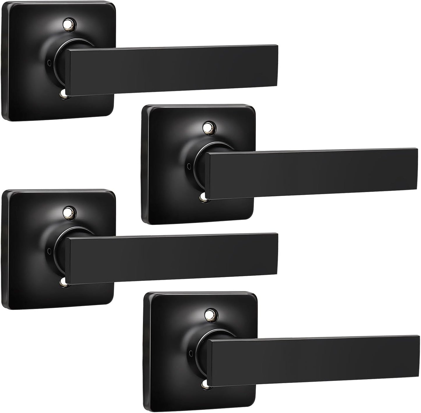 GOBEKOR 10 Pack Dummy Door Levers Matte Black Single Dummy Door Handles for Closet Black Dummy Handles Square Dummy Door Handle Pulls