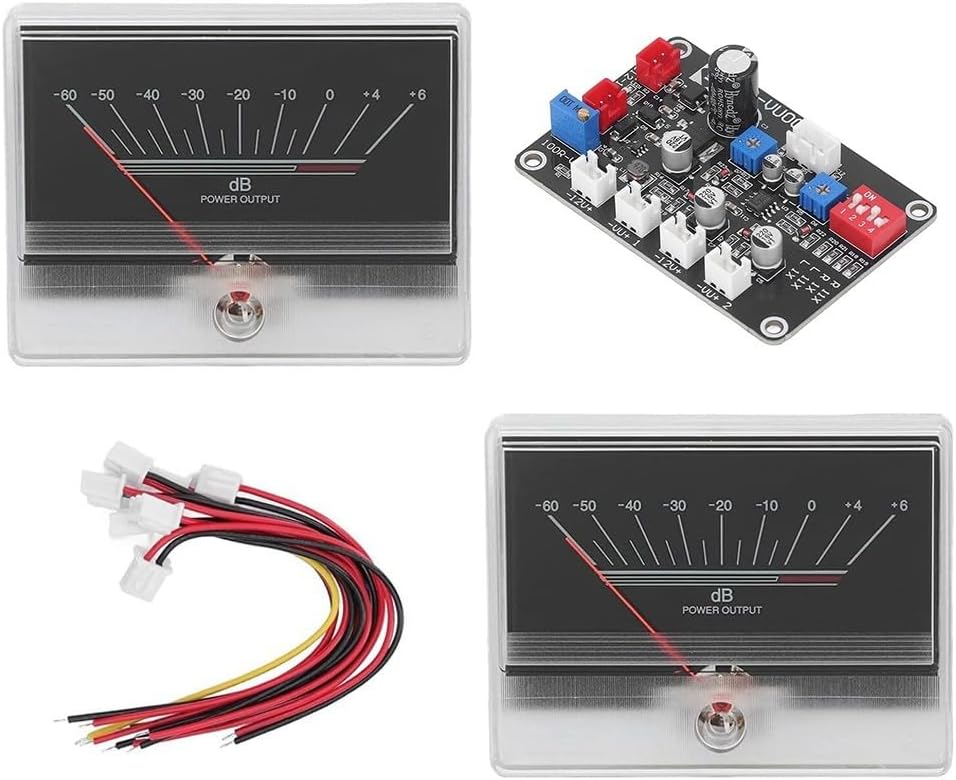 Power Amplifiers VU Meter with Driver Board Kit Backlit Audio Level Indicator 2 Analog Meters VU Meter Audio Level Panel Indicator 960uA Sensitivity