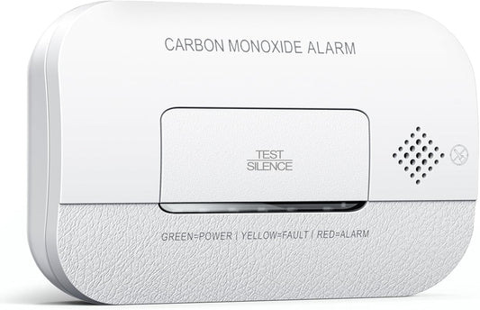 Ecoey Carbon Monoxide Detector, 10-Year CO Detector with Human Alarm Sounds and Test Button, Carbon Monoxide Alarm Replaceable Battery-Operated for House and Bedroom, FJ127, 1 Pack