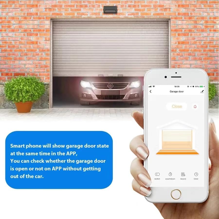 Tuya Smart WiFi 5V garage door opener controller Garage Open Close Monitor,wireless APP Remote Control Magnetic Door sensor,Compatible with Alexa Echo Google Home