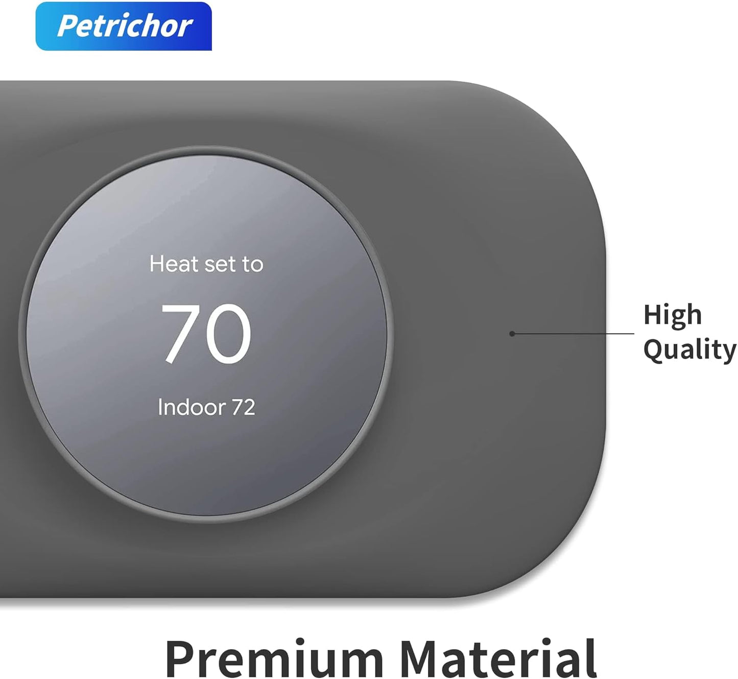Petrichor Nest Thermostat Wall Plate - Compatible with Google Nest 2020 - Trim Kit, Cover Accessory for Easy Installation (2 Pack Charcoal)