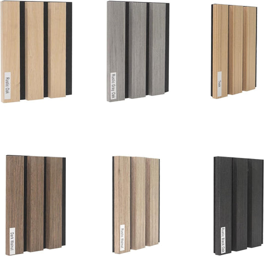 Yuzzy Wood Panels for Wall, Wood Slat Acoustic Panels, Sound Absorbing Wall Panels for Interior Wall Decor, Samples Pack