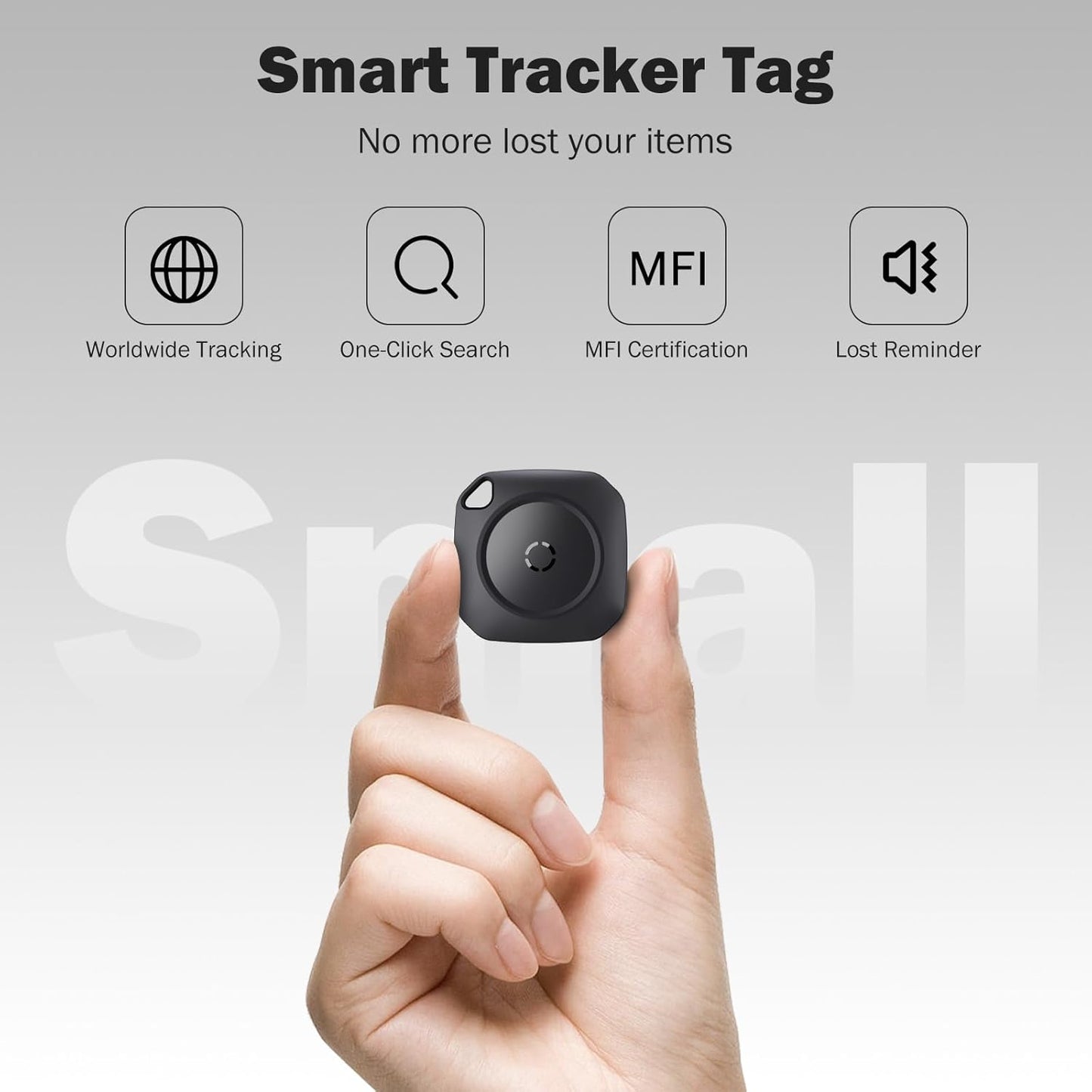 Air Tracker Tag-6 Pack, Smart Bluetooth Tracker Work with Apple Find My(iOS Only), Luggage Tracker Tag for Key, Luggage, Backpack, Suitcase, Replaceable Battery, weTag, Black