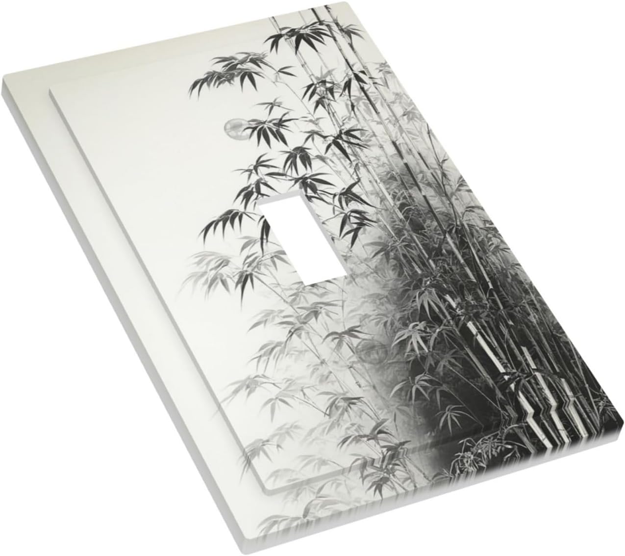 Watercolor Vintage Ink Bamboo Forest Single Toggle Light Switch Cover plate Outlet Cover Decorative Switchplate Wall Plates Electrical Panel Cover for Bathroom Living Room 5 X 3 IN
