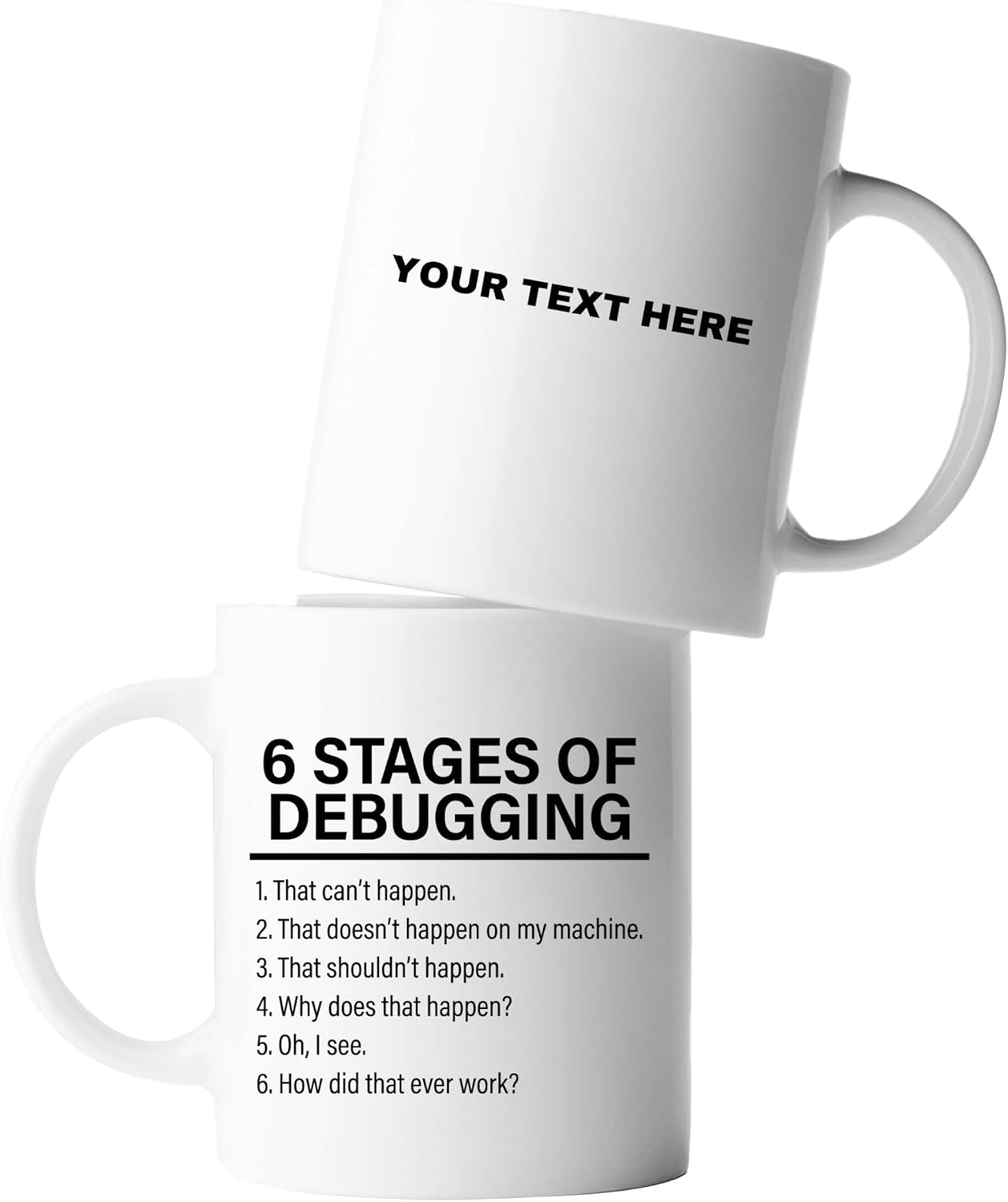 Panvola Personalized Stages Of Debugging Customized Computer Programmer IT Coder Programming Student Teacher Ceramic Coffee Mug 11oz