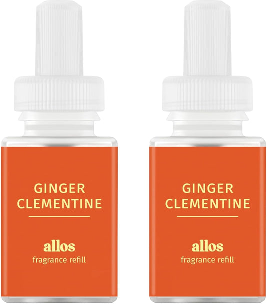 Pura and Allos - Fragrance Refill for Smart Home Air Diffusers - Aromatherapy Scents for Home - up to 120-Hours of Premium Fragrance per Vial - 2 Pack - Ginger Clementine (Energy)
