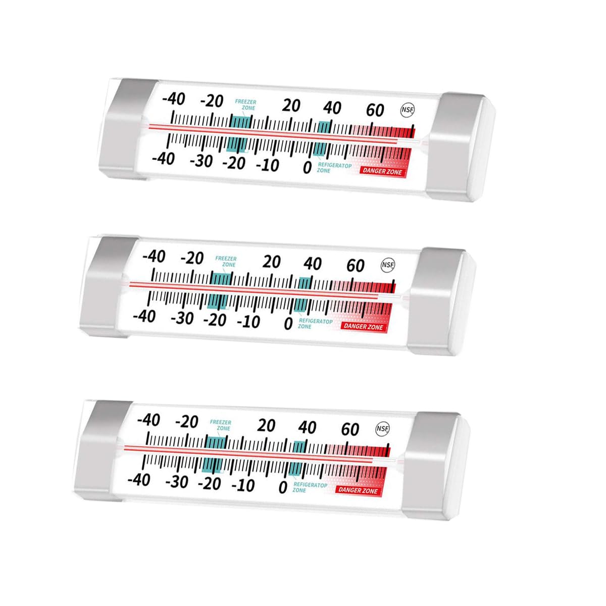 Refrigerator and Freezer Thermometer - NeilBee 3 Pack Fridge Thermometer with Stainless Steel Clip, Waterproof Analog, Large Dial, Accurate, Easy to Read for Kitchen, Restaurant, Cooler, Lab