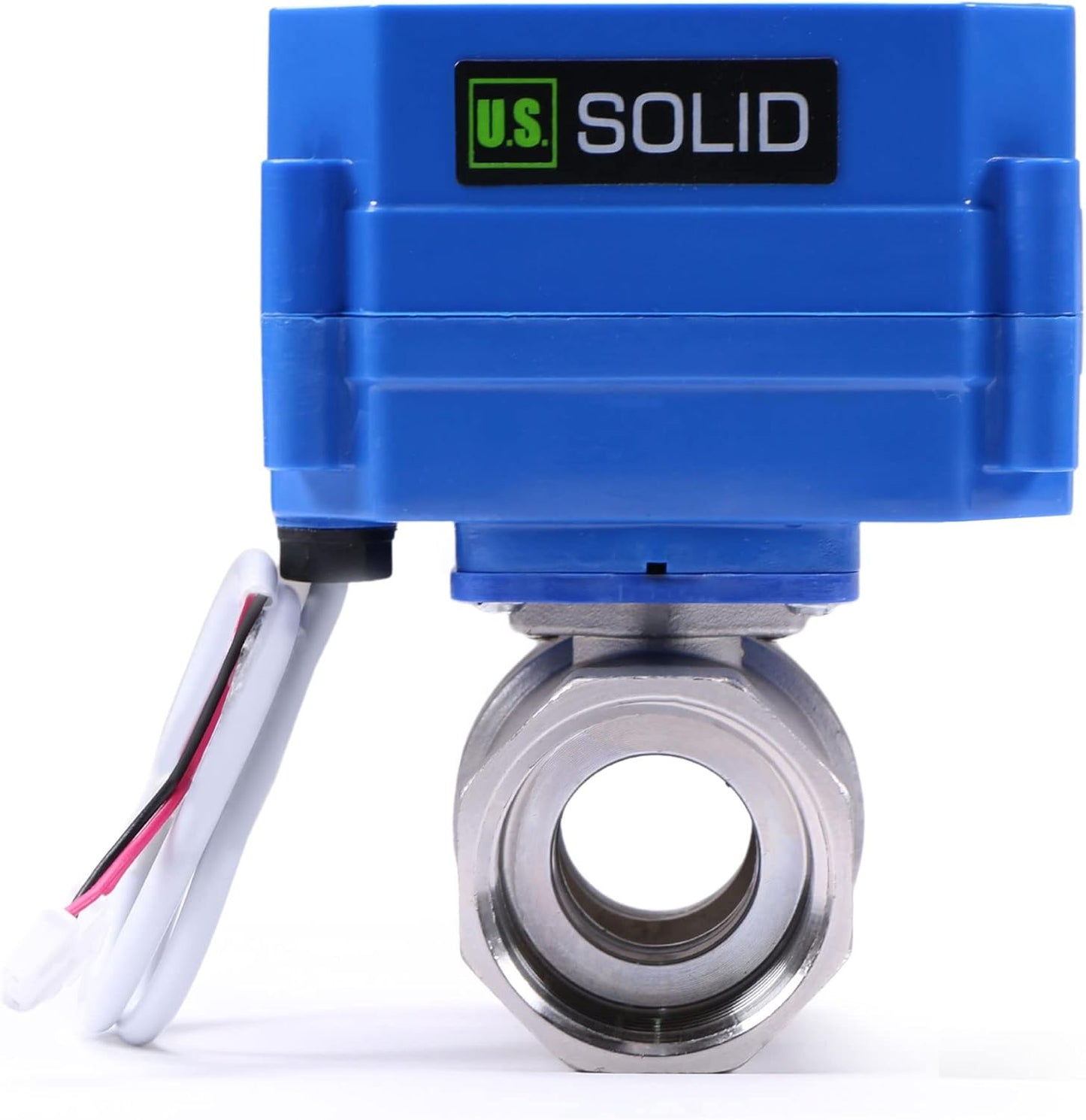 U.S. Solid 1" Motorized Ball Valve 85-265V AC Stainless Steel Electrical Ball Valve, 2 Wire Auto Return Setup Normally Closed