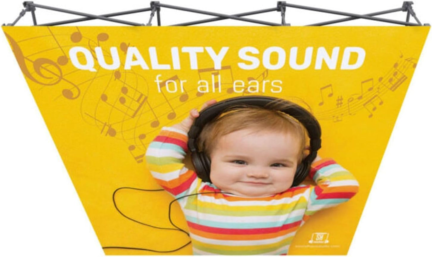 Custom Fabric Pop Up Straight Display, Trade Show Display Backdrop Booth, Hook and Loop Step and Repeat Backdrop for Trade Show Backdrops (Graphic with Frame, 8ftx8ft)