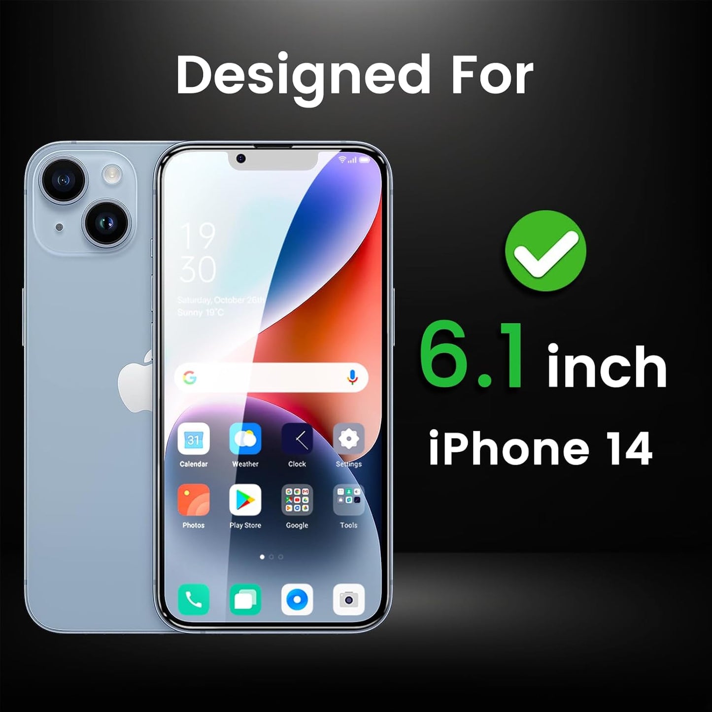 3 Pack Privacy Screen Protector for iPhone 14 6.1 Inch with 3 Pack Camera Lens Protector, Anti Spy Tempered Glass Film, Anti-Scratch, Touch Sensitive, Case Friendly