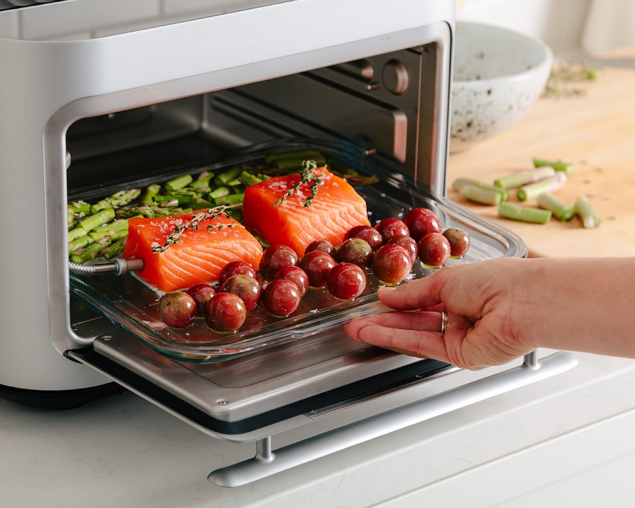 Brava Oven Starter Set: 10-in-1 Touchscreen Countertop Smart Oven, Air Fryer, 6-Slice Toaster, Slow Cooker, Reheater, Dehydrator, Rice Cooker, Healthy & User Friendly, Auto-Shut Off, Black