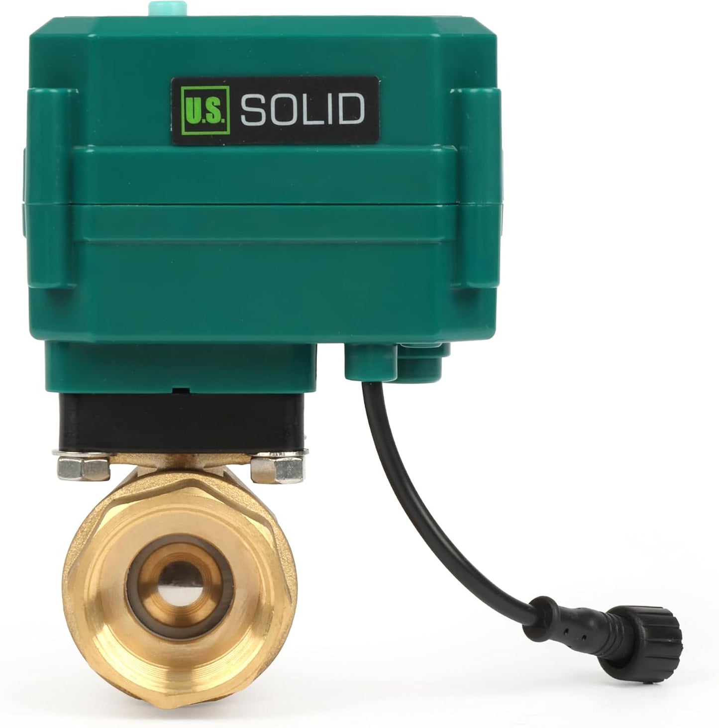U.S. Solid 1" Smart Motorized Ball Valve - Brass Remote App Mobile-control Electrical Ball Valve with Manual Switch, Plug Connection