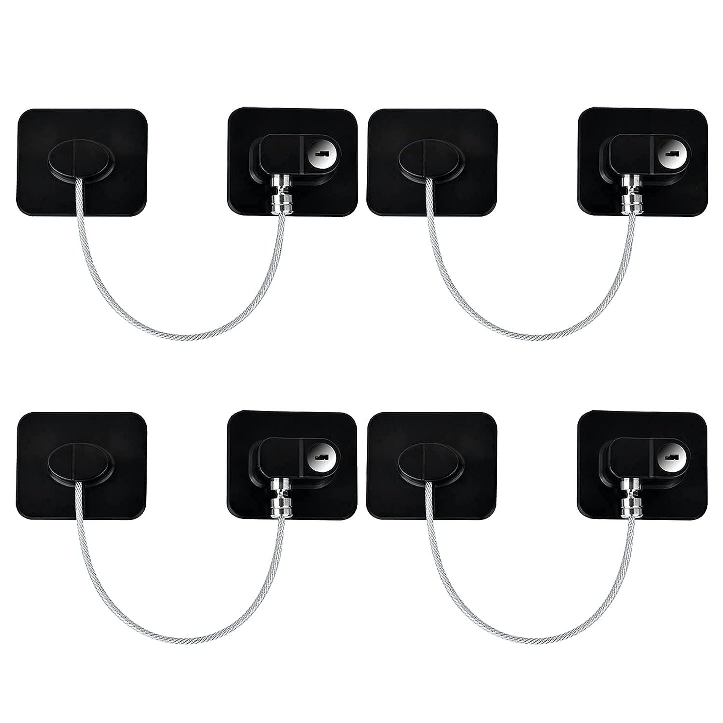 YEYA Upgraded Refrigerator Locks 4 Pack, Baby Proof Cabinet Locks with Keys, Safety Cabinets Door for Toddler