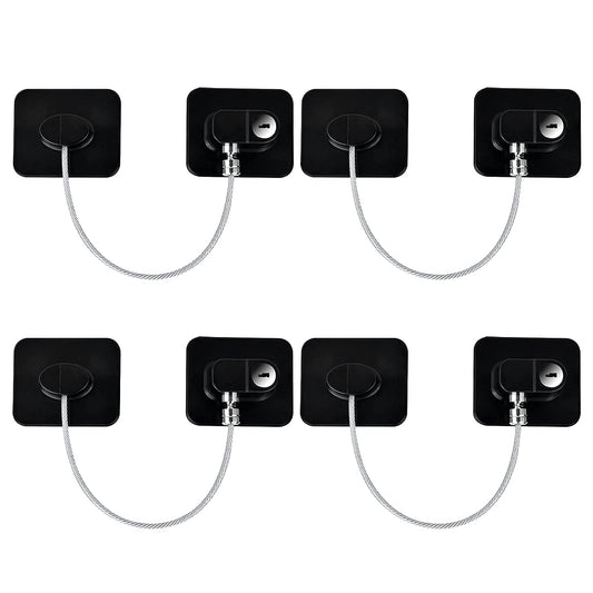 YEYA Upgraded Refrigerator Locks 4 Pack, Baby Proof Cabinet Locks with Keys, Safety Cabinets Door for Toddler