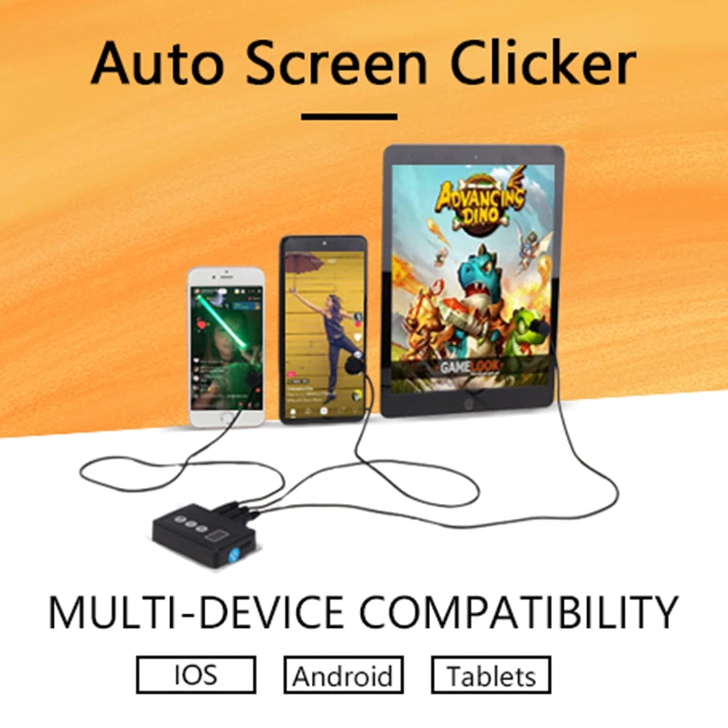 Auto Clicker for iPhone iPad：Screen Device Automatic Tapper for Android IOS，Simulated Finger Continuous Clicking, Adjustable Speed Physical Clicker，Suitable for Games, Live Broadcasts Likes, Reward Tasks（1 Second Fastest 33 Times） (A2)
