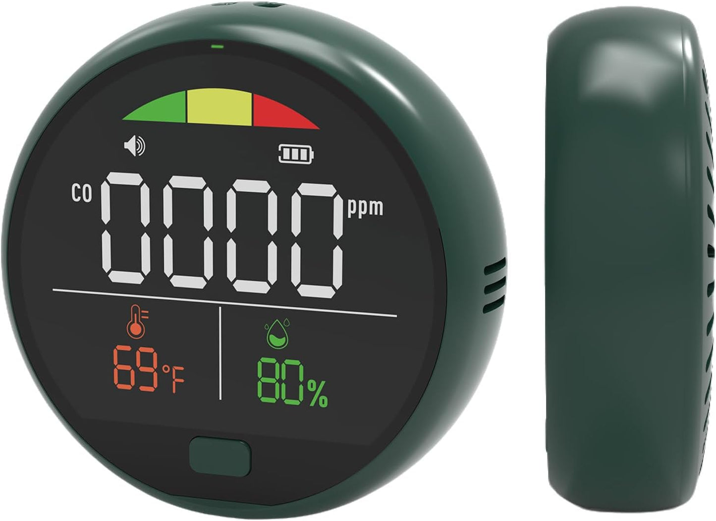 Portable Carbon Monoxide Detector with Digital Display, ±5ppm High Accuracy, 5-Year Sensor Life, Type-C Charging, 150+ Hours Battery Rechargeable CO Monitor for Home, RV & Travel