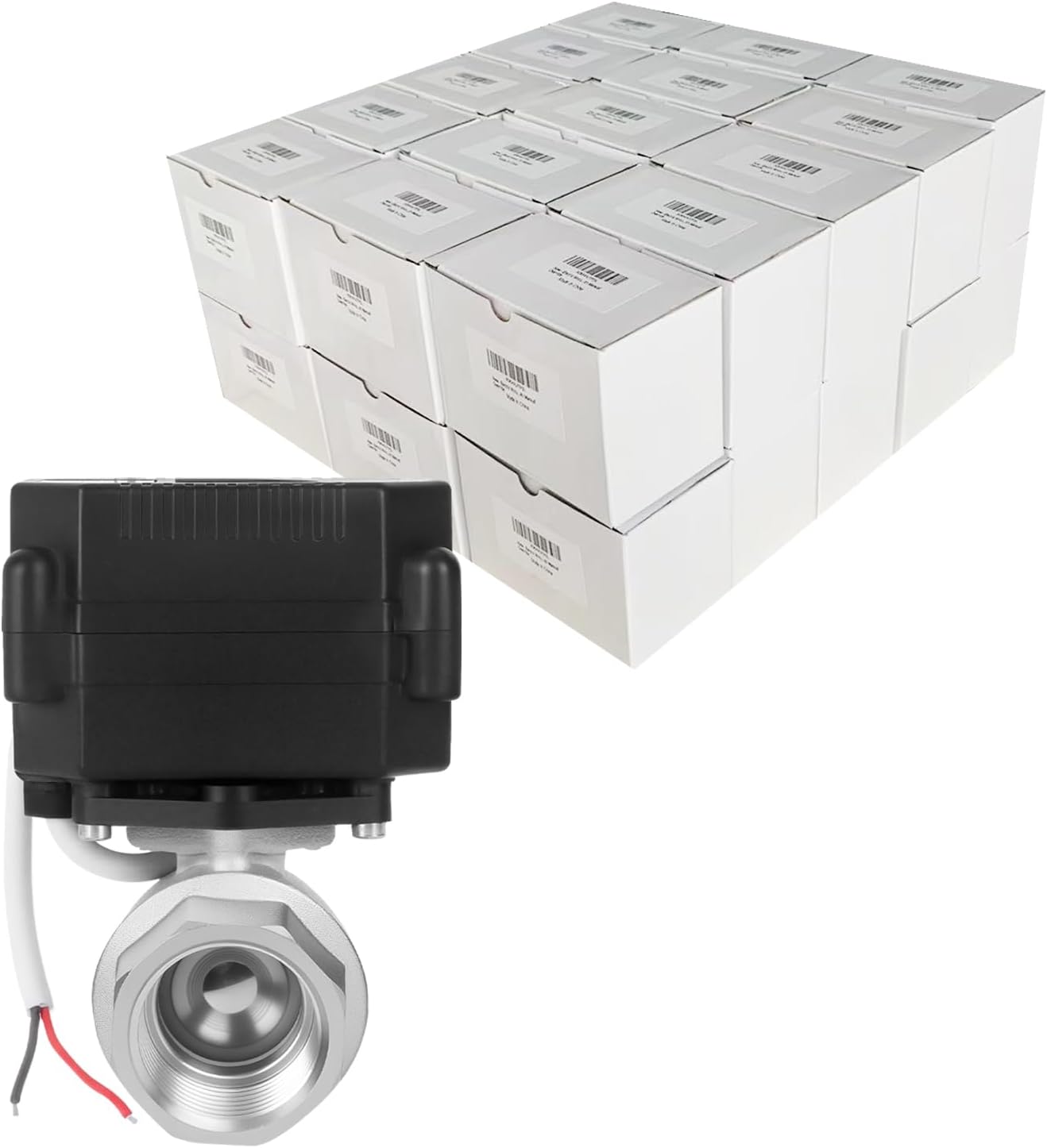 Motorized Ball Valve 30 Pack - 1" Stainless Steel Electric Ball Valve with Full Port, 9-24V AC/DC and 2 Wire Auto Return Setup