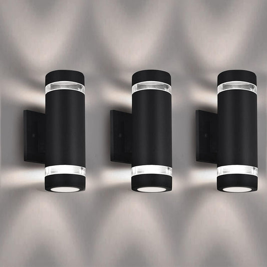 Outdoor Wall Sconce Exterior Lighting Fixture - ETL Listed,Aluminum Waterproof Wall Mount Cylinder Design - Up Down Light Fixture for Porch, Garage and Patio