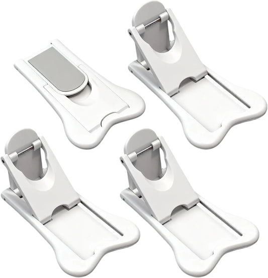 4-Pack Sliding Closet Door Lock, Child Safety Locks for Sliding Glass Doors Window Closets and Cabinets, No-Tool Installation Baby Proof Accessories for Kids Safety White