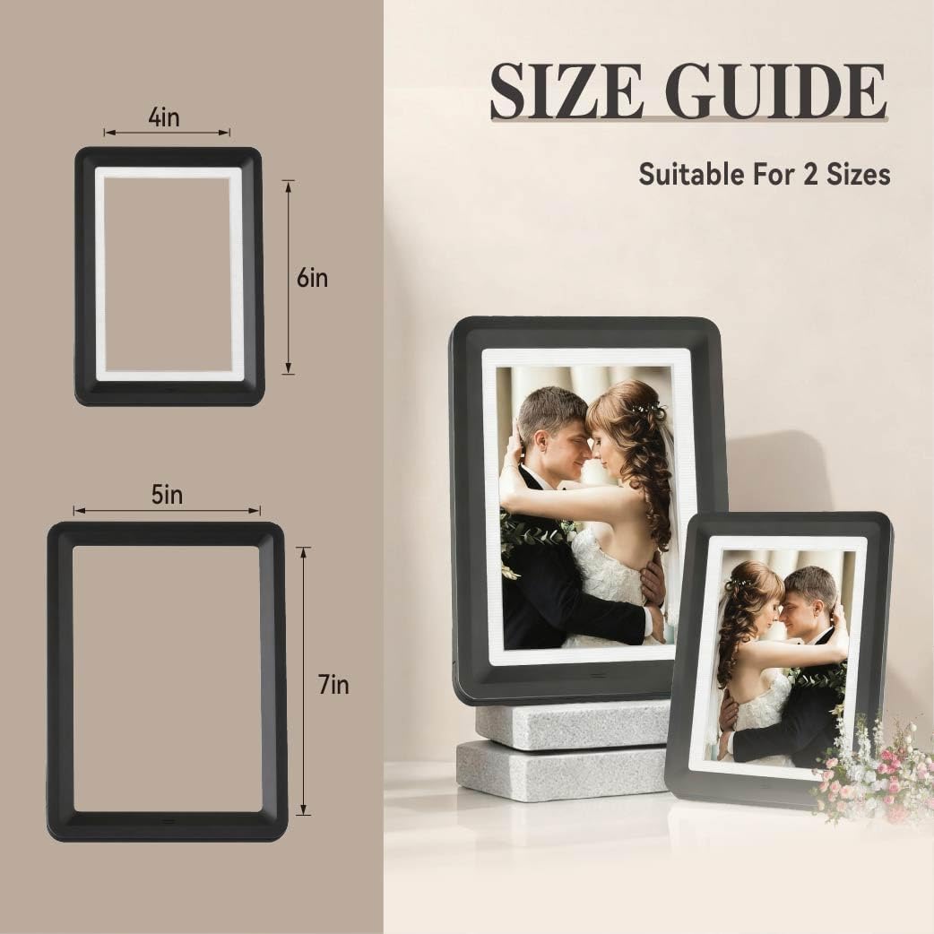 Black 5x7 Picture Frame with Acrylic Front 10 Pack, ABS Frame for 5x7 or 4x11 Photos, Shatterproof UV-Resistant Tabletop Photo Frame, Vertical/Horizontal Display for Home Décor