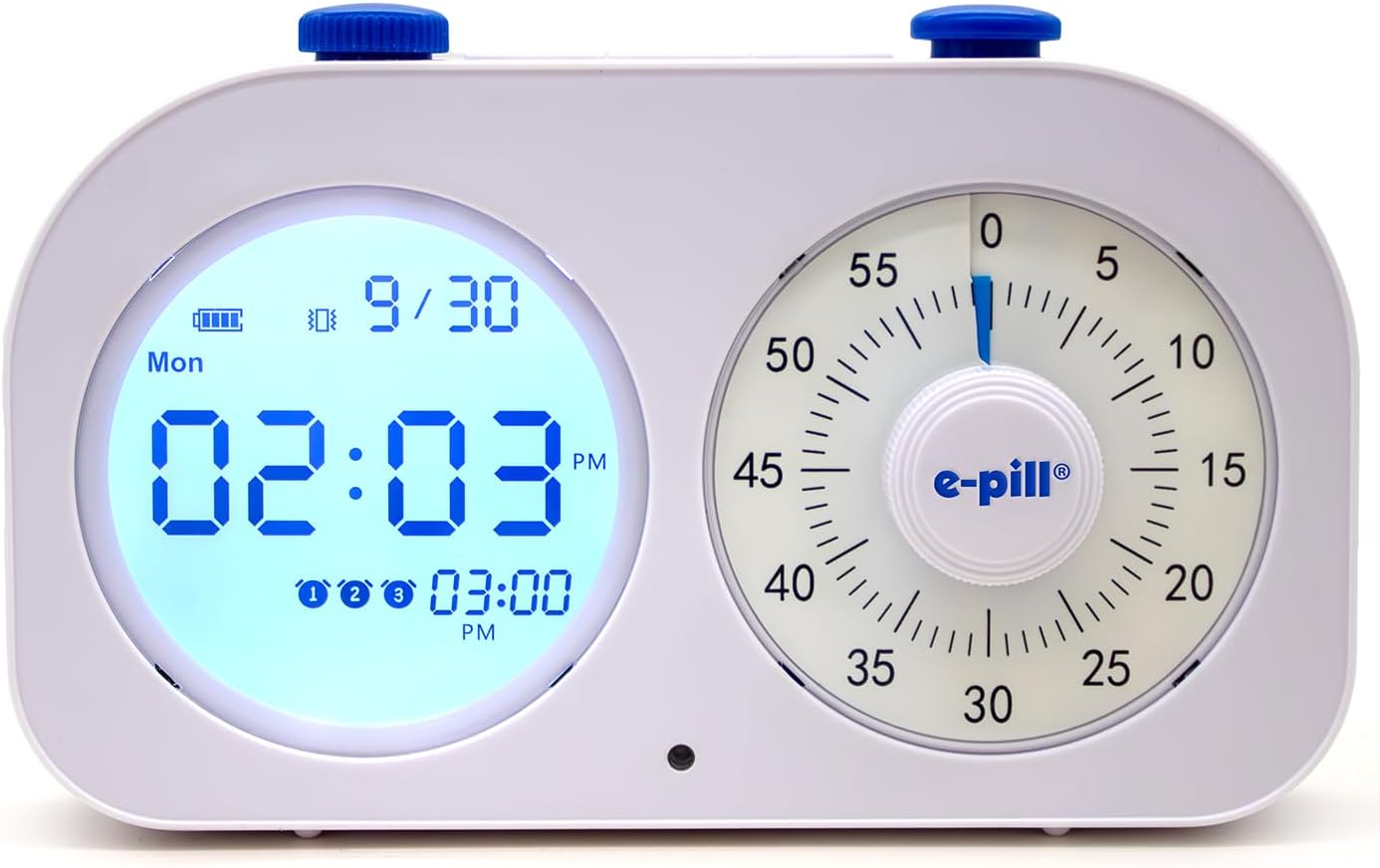 e-Pill Task-E-Lert 2-in-1 Pomodoro Timer for Kids and Adults | 3 Daily Alarms | Visual Timer & Loop Function | Time Management Tool for Productivity