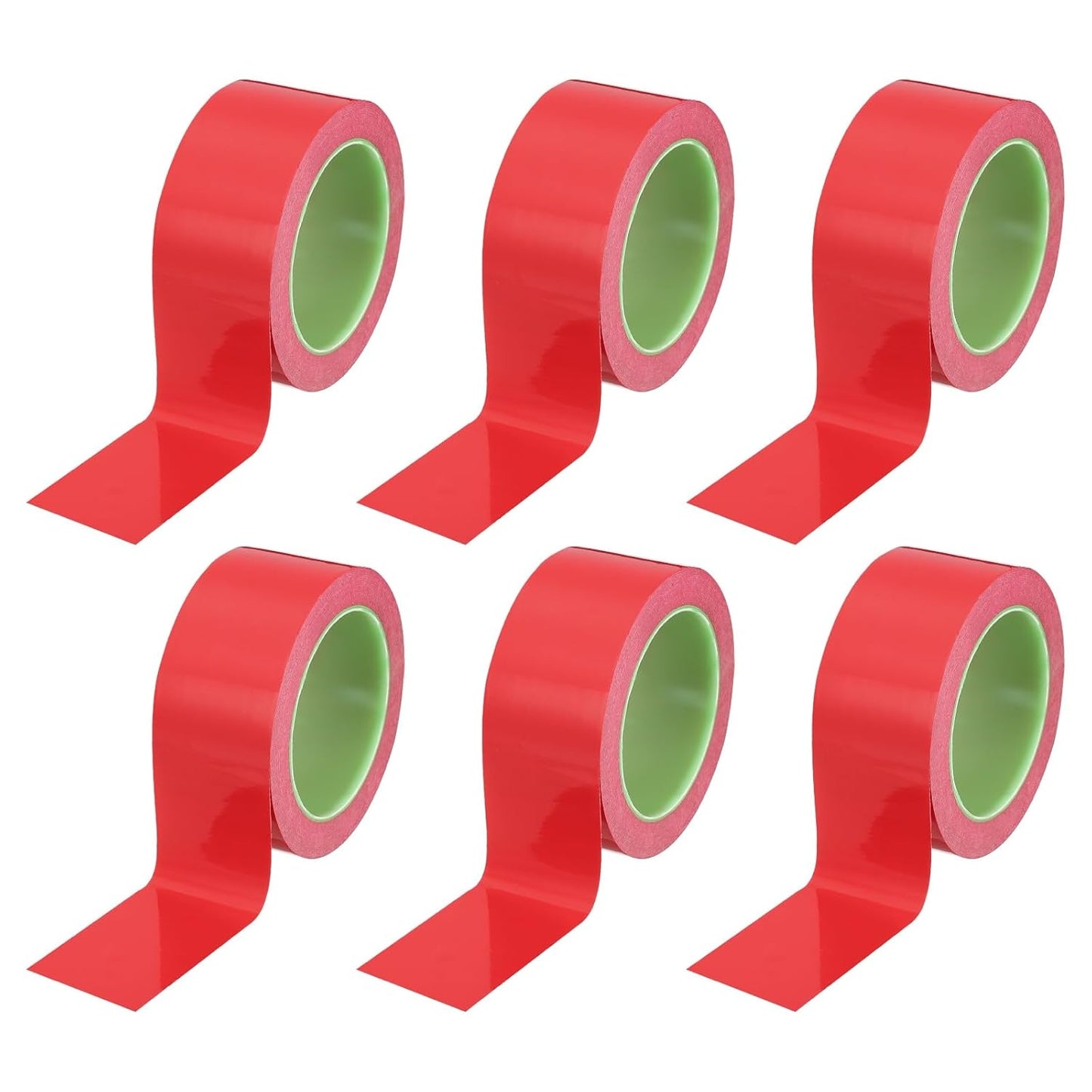 PATIKIL Floor Marking Tape 2 Inch x 110 Ft, 6 Pcs Self-Adhesive Warning Safety Tape Caution Stripe for Walls Floors Pipes Equipment Outdoor, Red
