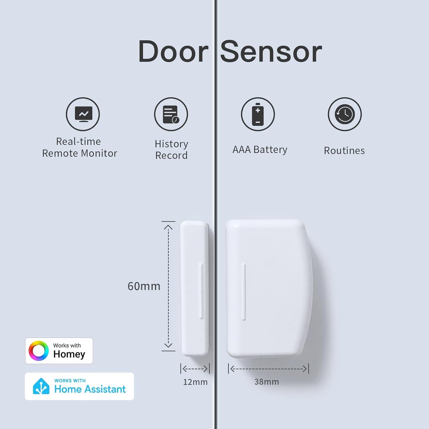 THIRDREALITY Zigbee Contact Sensor 2 Pack,Door and Window Monitor, Home Automation,Works with Home Assistant,SmartThings,Aeotec,Homey,Hubitat or Echo Devices with Build-in Zigbee Hub,hub Required