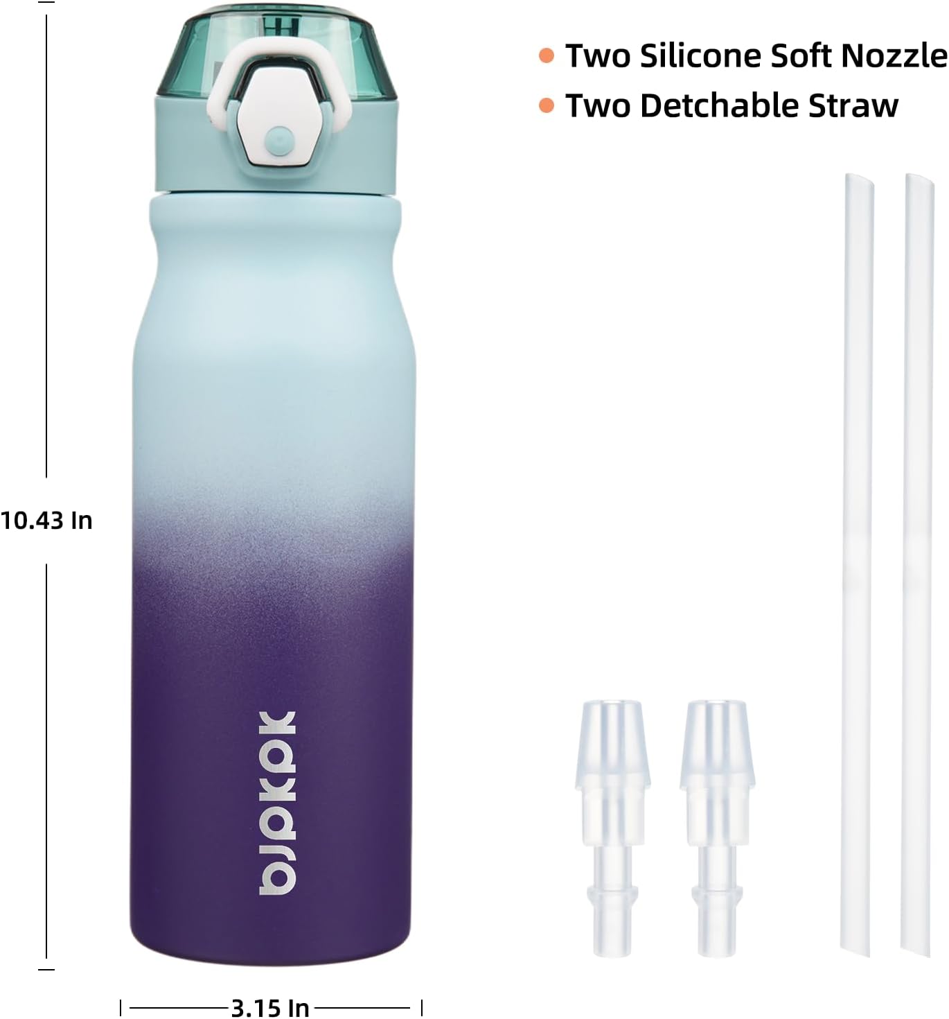 BJPKPK Stainless Steel Insulated Water Bottle with Straw Lid 25oz Reusable Metal Thermal Flask Bottles Keep Cold and Hot,Ocean Dream