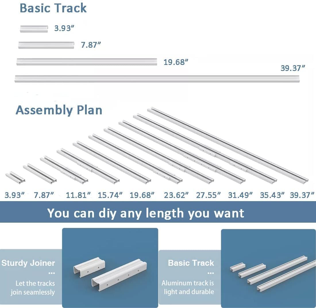 Celling Smart Curtains System, Electric Track with Adjustable Rail,Automatic Curtain Opener,Motorized Curtains Rods With Remote, Compatible with Alexa/Google Home (Up to 160in)