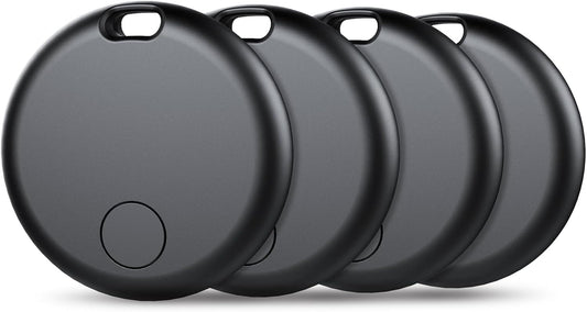 Air Tracker Tags-4 Pack: Smart Bluetooth Tracker, Item Finder Works with Apple Find My (iOS Only) App, Trakcer Tag Locator for Keys, Luggage, Satchel, weTag mini. (Not for Android Devices)
