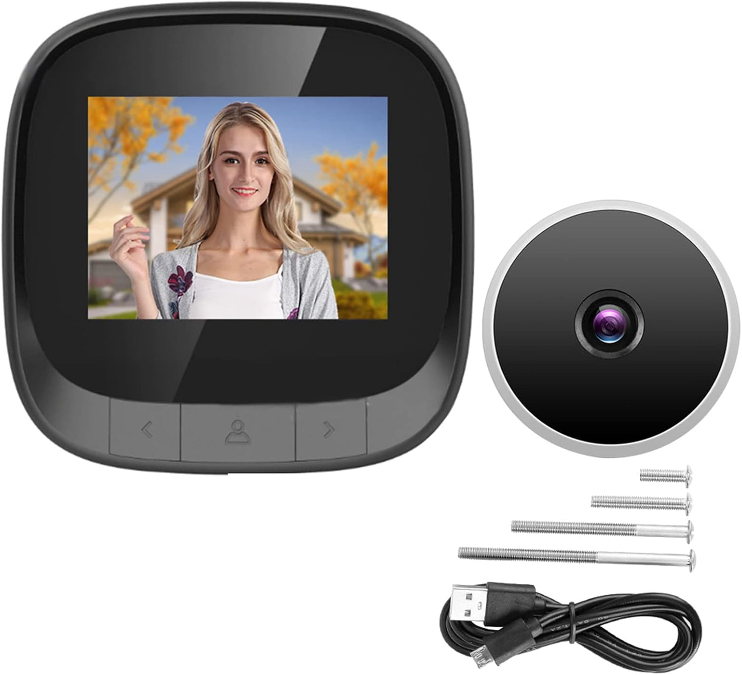 Digital Door Viewer, 2.4in Smart Visual Video Peephole WLAN Electronic Peephole viewer Security Eye Monitoring Camera with Infrared & HD LCD Screen 90° Wide Angle Support Recording/Snapshot