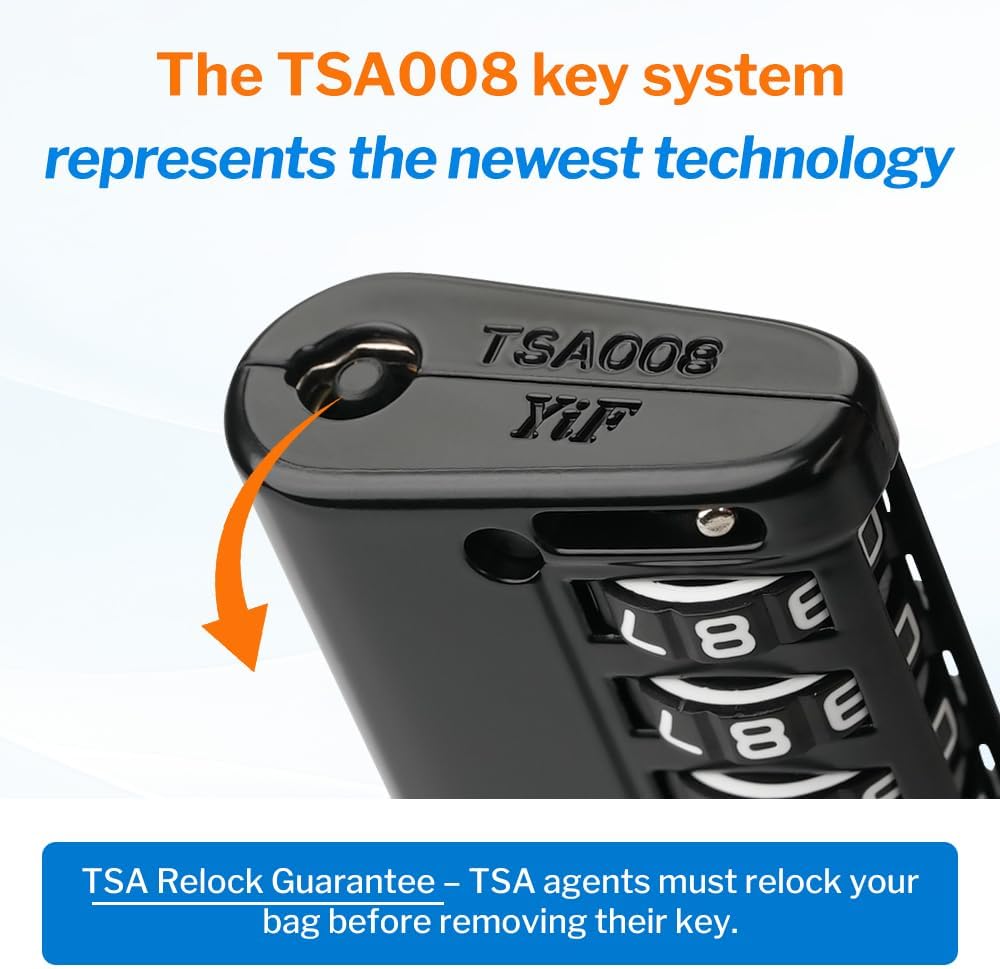Forge TSA Approved Luggage Locks 4 Digit Combination TSA Travel Locks with TSA008, Open Alert Indicator, Zinc Alloy Body for Luggage, Suitcase, Backpack, and More. 1 15'' Cable Locks.