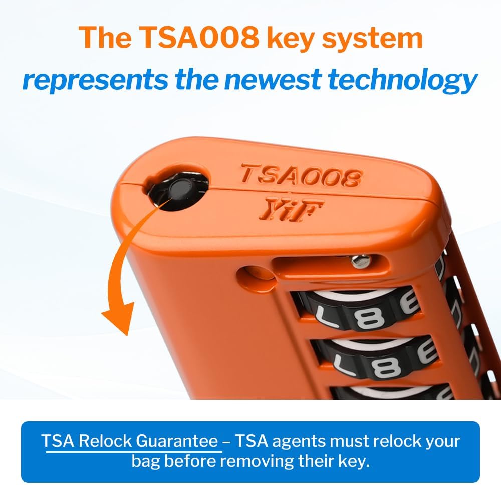 Forge TSA Approved Luggage Locks 4 Digit Combination TSA Travel Locks with TSA008, Open Alert Indicator, Zinc Alloy Body for Luggage, Suitcase, Backpack, and More. Orange 2 Locks.
