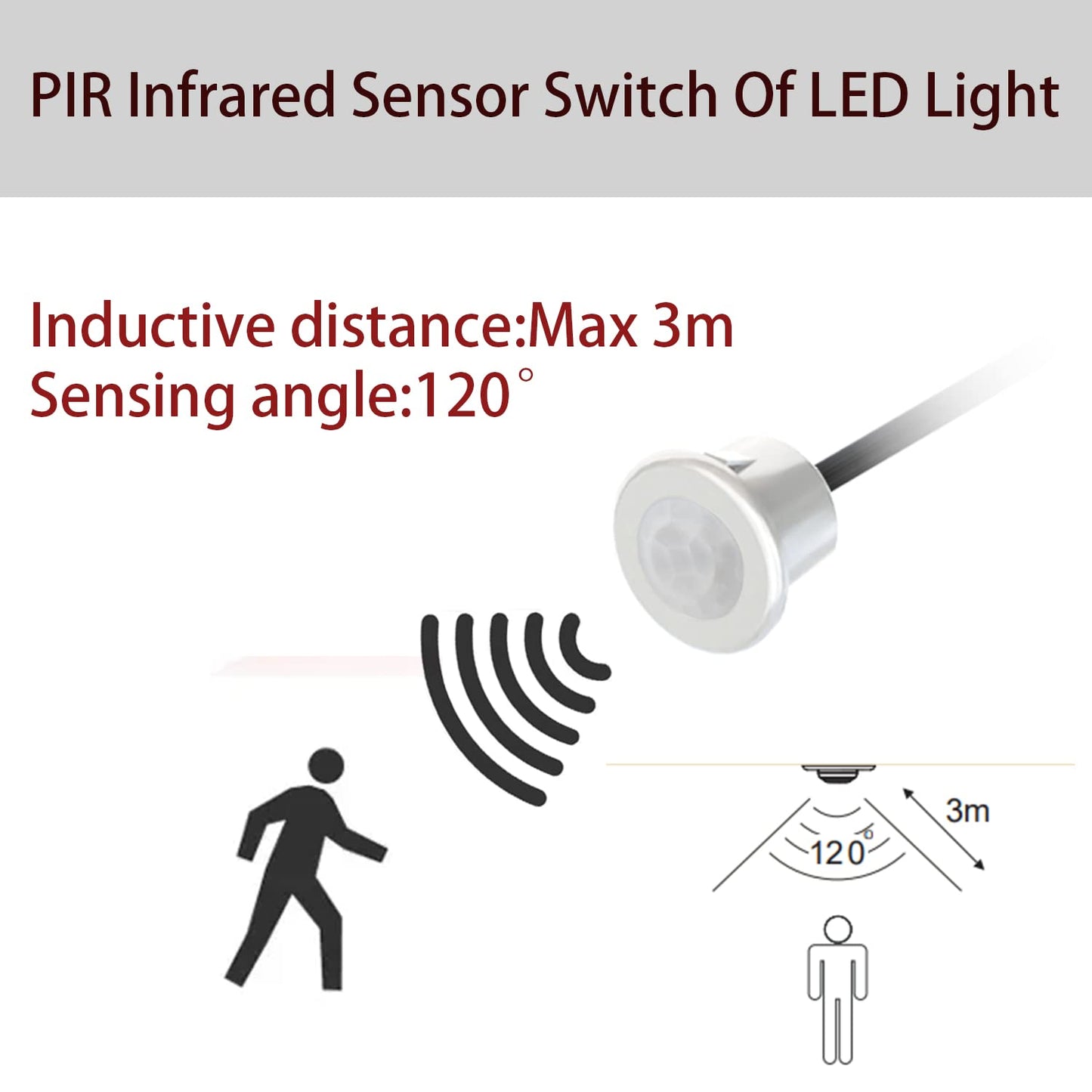 VST Motion Sensor Light Switch, Proximity Sensor Switch, Led Light Automatic Witch for Closet Light Under Cabinets Counters Closets Wardrobes with 12V JST Male and Female (DC 12-24V)