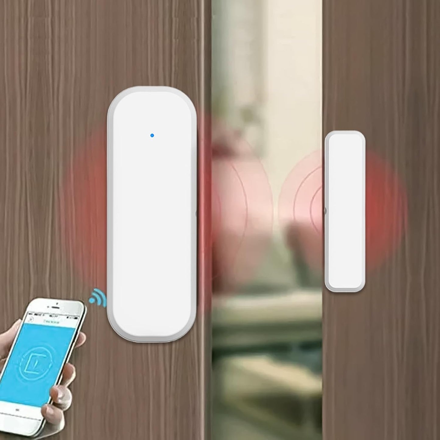 Door Sensor - Magnetic WiFi Alert,Wireless Real-Time Window Contact Sensor | for Home Security Business Indoor Room Garage Entry Entrance