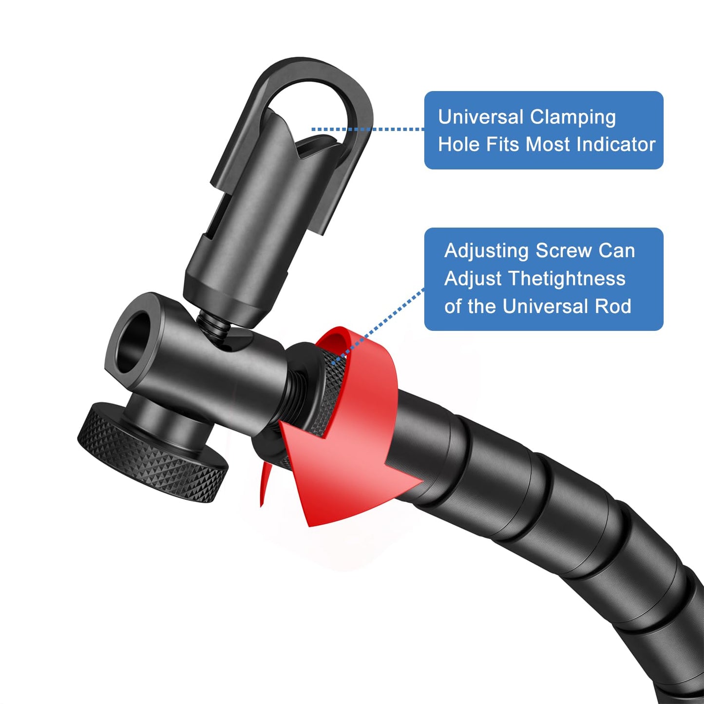 HDLNKAK Dial Indicator 0-1'' with Magnetic Base - Precision Machinist's Tool Set for Alignment, Includes Flexible Arm Base & 0.001" Accuracy Measuring Instrument.
