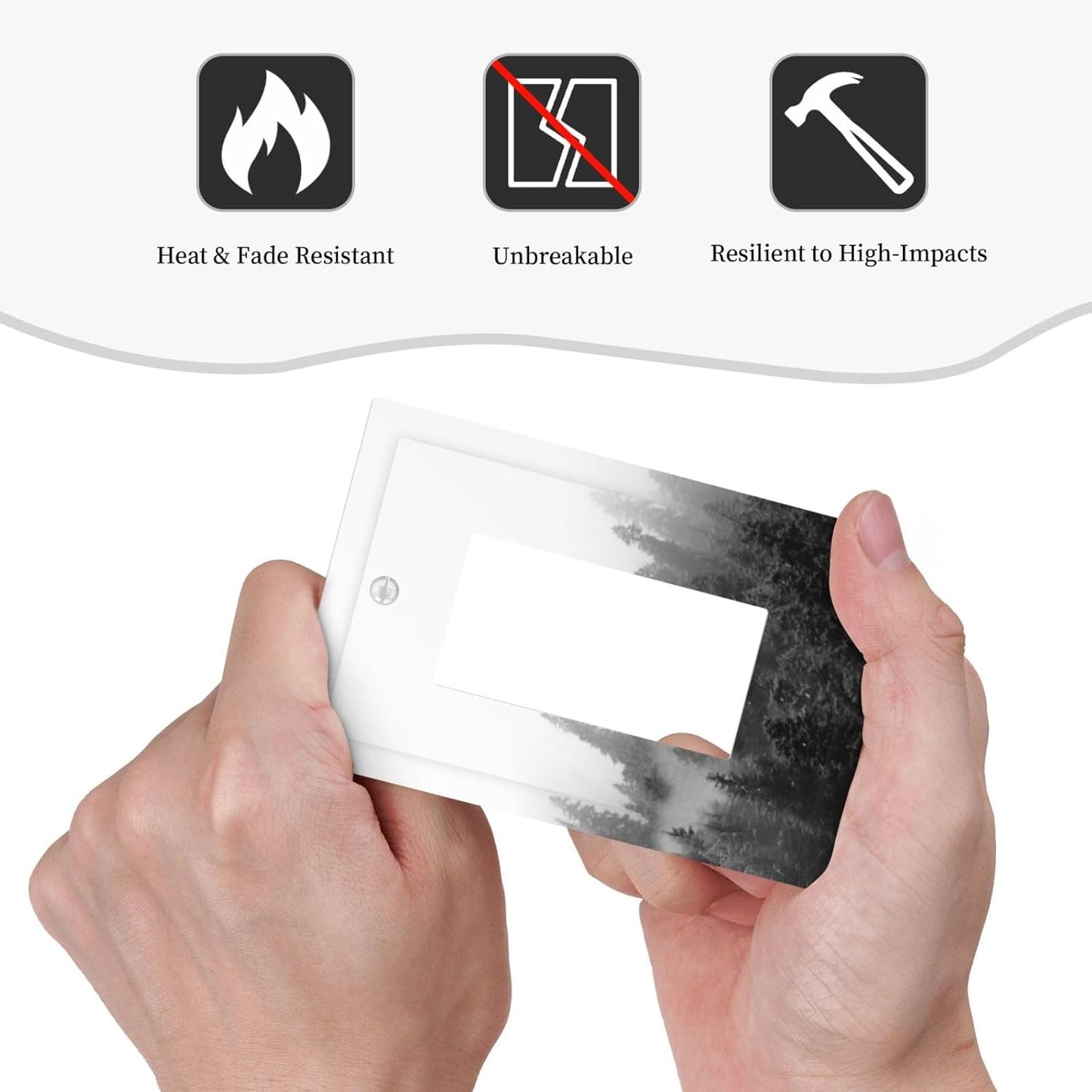 Decorative Outlet Covers Fores Black White Landscape Misty Woods 1 Gang Single Rocker Light Switch Cover Plate Wall Plates Gfci Faceplate For Farmhouse Cabin Decor