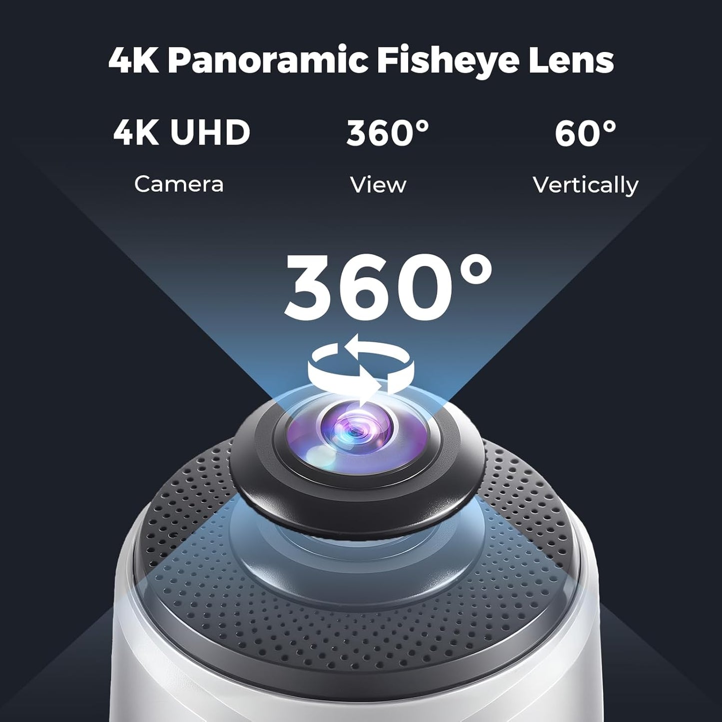 Camera 360, 4K Video Conference Room Camera System, Webcam, AI Driven Speaker Tracking, Noise Cancellation, Works with Zoom, Google Meet, Teams and More, 15 ft Mic Pickup, PANA 5ft USB Cable