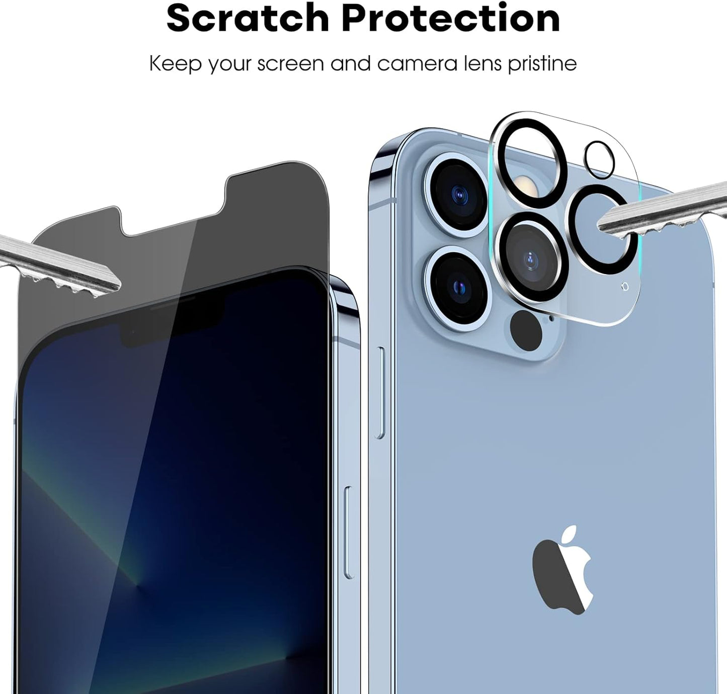 JETech Privacy Screen Protector for iPhone 13 Pro Max 6.7-Inch with Camera Lens Protector, Anti-Spy Tempered Glass Film, Easy Installation Tool, 2-Pack Each