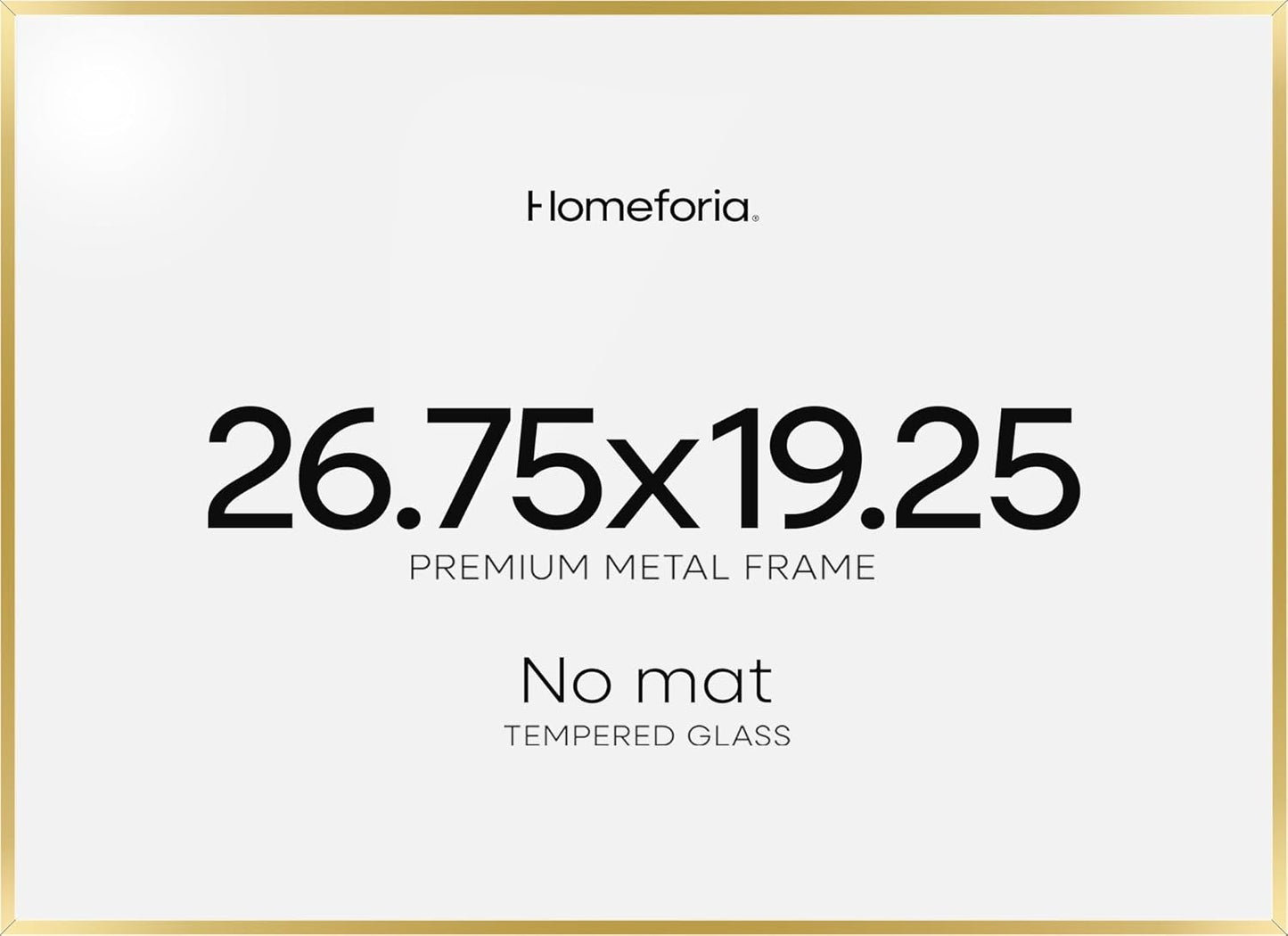 Homeforia 19.25x26.75 Gold Puzzle Frame, High End Metal 19.25 x 26.75 Picture Frames without Mat, 26.75x19.25 Thin Poster Frame for Wall, 19.25by26.75 Puzzle Frames, Tempered Glass, Wall Kit, Set of 1