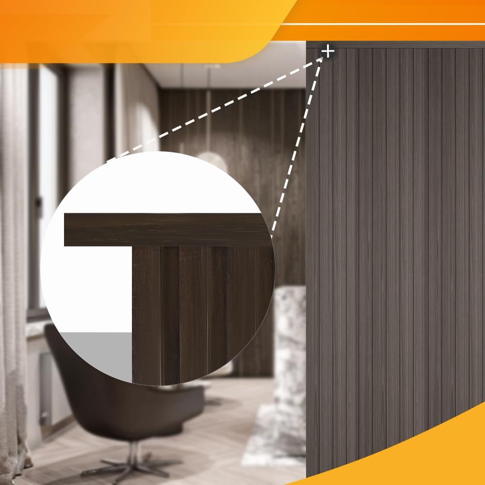 OUZUGIE 8-Pack 57 Inches, WPC Slat Wall Panel Trim,Corner Guard for Low Grille (Walnut)