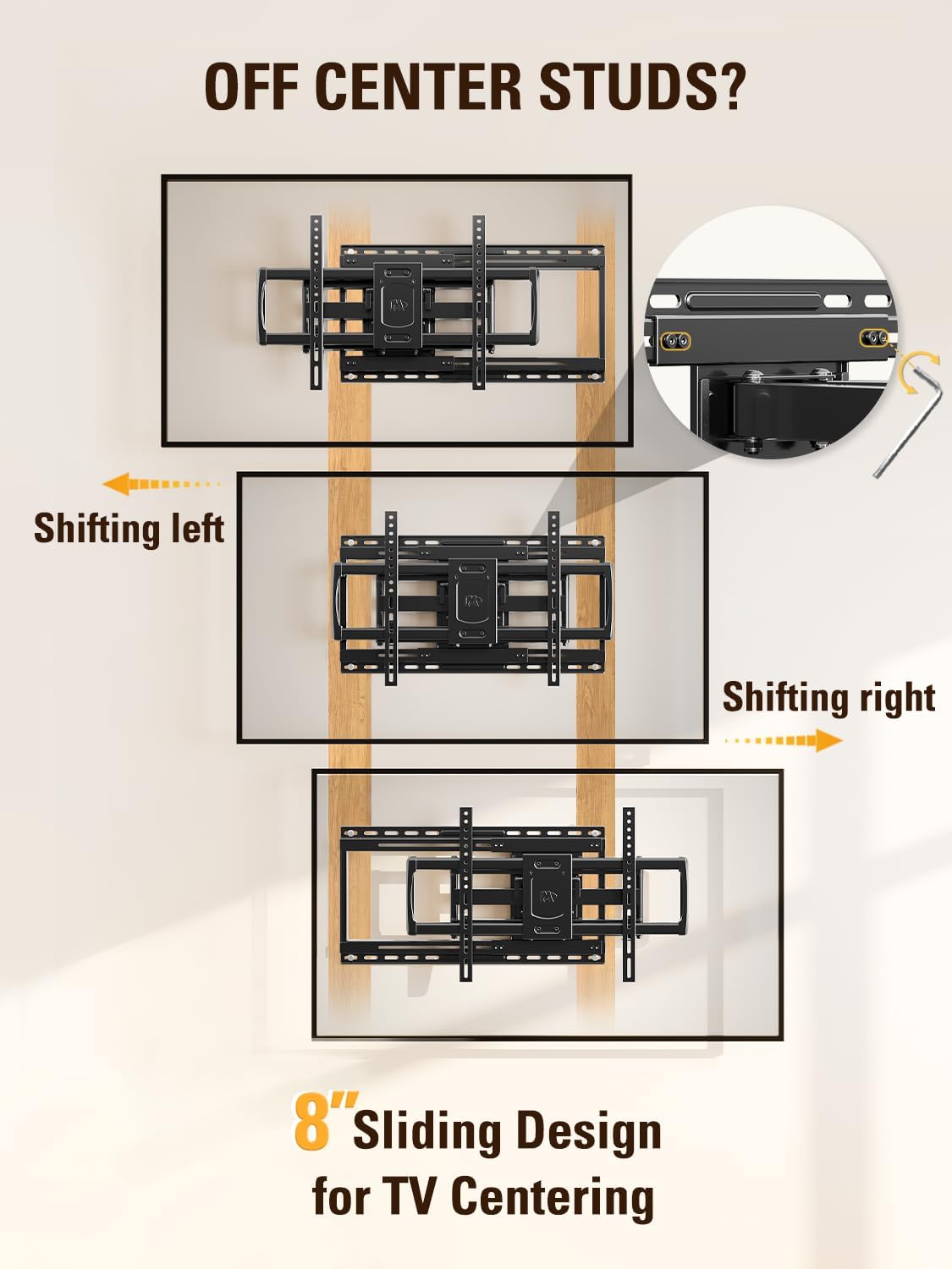 Mounting Dream Sliding TV Wall Mount for 42-86" TVs, Full Motion Articulating Dual Arms, Easy TV Centering, Max VESA 600x400mm, 132 lbs, MD2198
