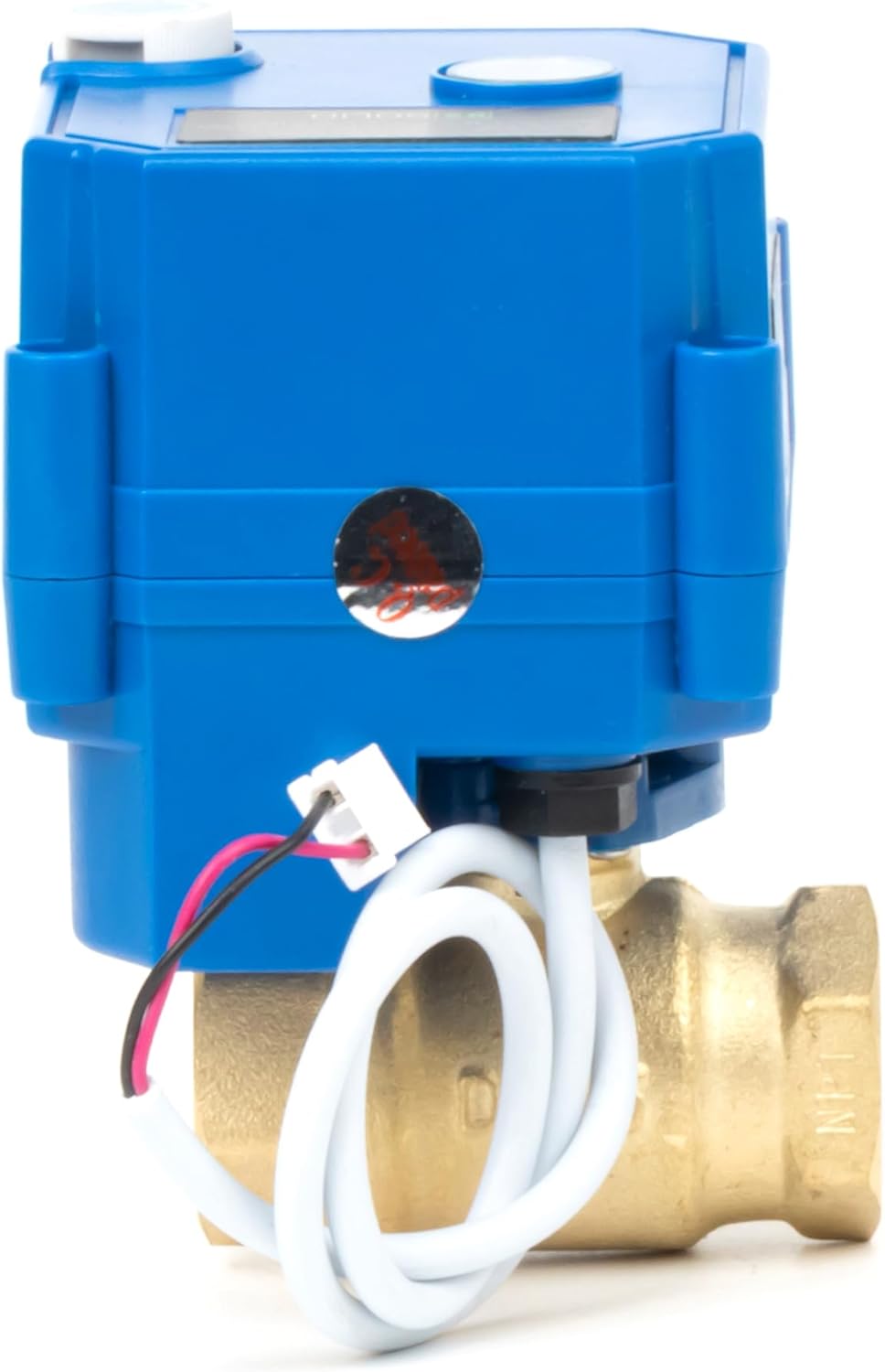 U.S. Solid 1/2" Motorized Ball Valve with Manual Function - Brass, Full Port, 85-265V AC, 2 Wire Auto Return, Normally Closed