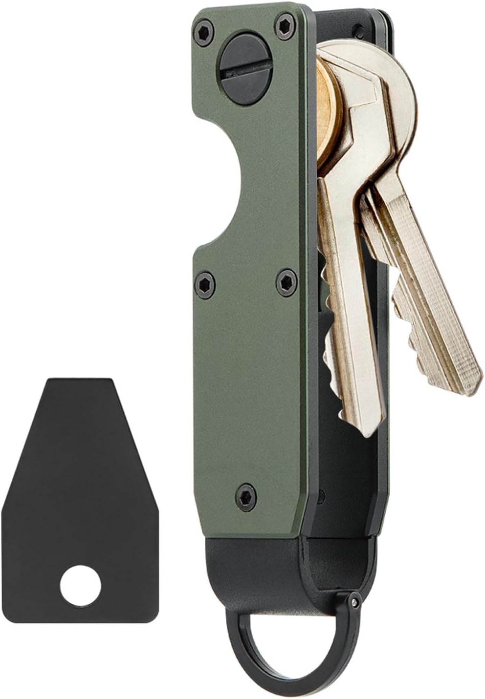 Key Organizer With Key Handle,Compact Met-allic Key Holder,Met-allic Key Organizer,Smart Keychain Secures 1-5 Keys