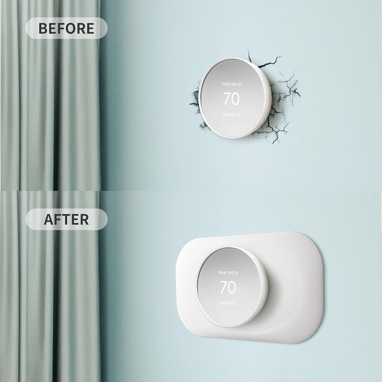 Petrichor Nest Thermostat Wall Plate - Compatible With Google Nest 2020 - Trim Kit, Cover Accessory for Easy Installation (2 Pack White)