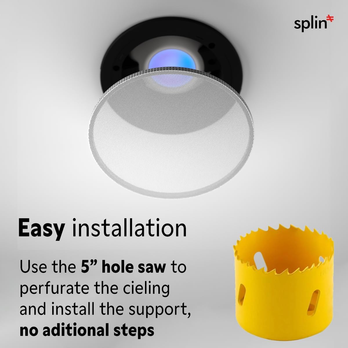 Splin Ceiling Embedded Mount Stand Compatible with Smart Speaker Alexa Echo Pop, Echo Dot 4th and 5th gen., Amazon, and HomePod Mini, Apple— Pro Light— Model Classic Built-in (White) —