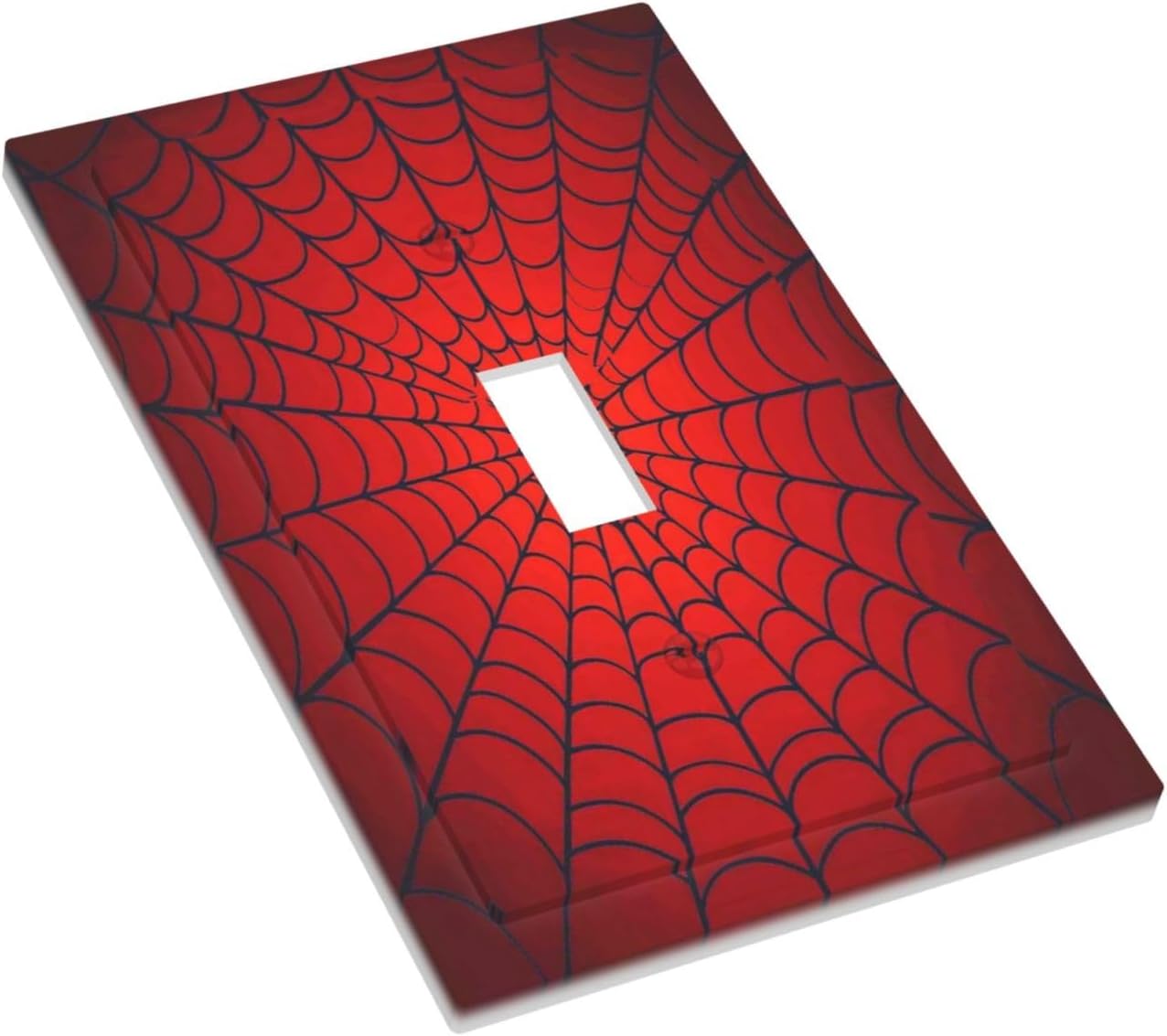 Red Spider Web Black Line Simplicity Decorative Light Switch Cover 1 Gang Single Toggle Device Electrical Faceplate Switchplates Decorator Outlet Wall Plate For Kids Room Home Decor