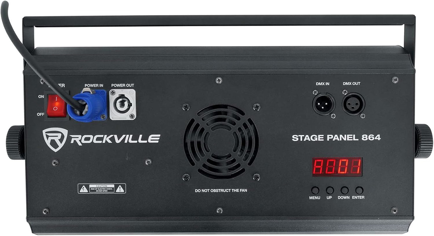 Rockville Stage Panel 864 LED RGB Pro Stage Wash Light + Strobe + Matrix Combo