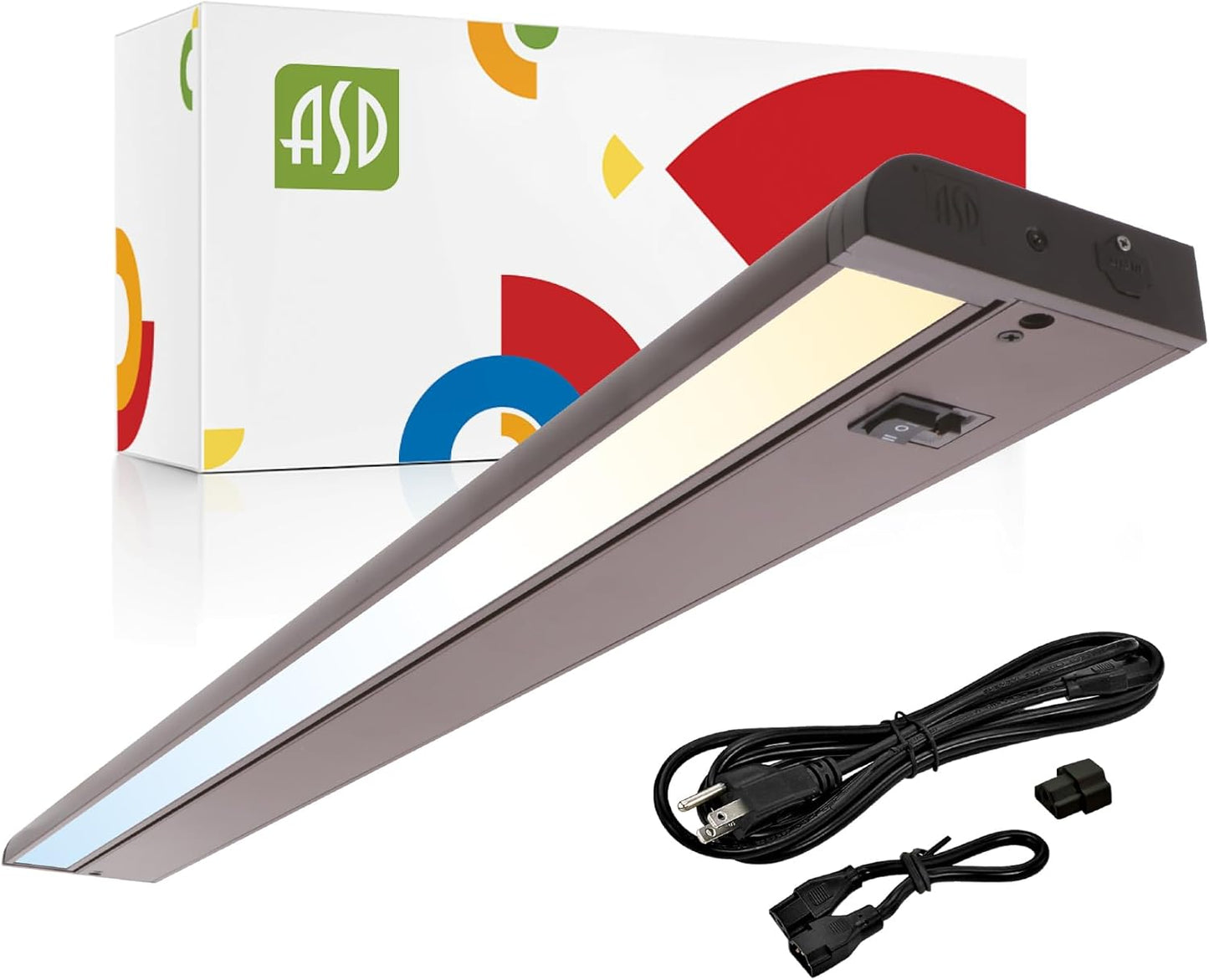 ASD Swivel LED Under Cabinet Lighting Bronze, 32 Inch 16W, Hardwired or Plug-in, 2700K/3000K/4000K, Hi/Low Switch, Rotatable Lens, Dimmable Linkable Under Counter Light for Kitchen, ETL & Energy Star